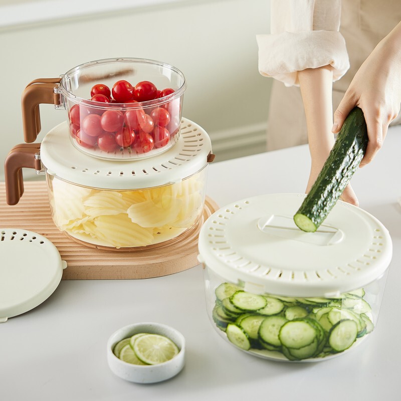 多機能排水バスケット、折りたたみハンドル付き野菜洗いバスケット、家庭用キッチン冷蔵庫、野菜おろし器|undefined