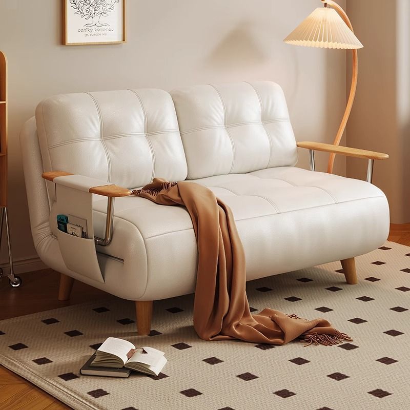 Folding Sofa New Sofa Bed Multi-Functional Single Solid Wood Small Apartment Living Room Balcony Foldable Telescopic Dual-Use