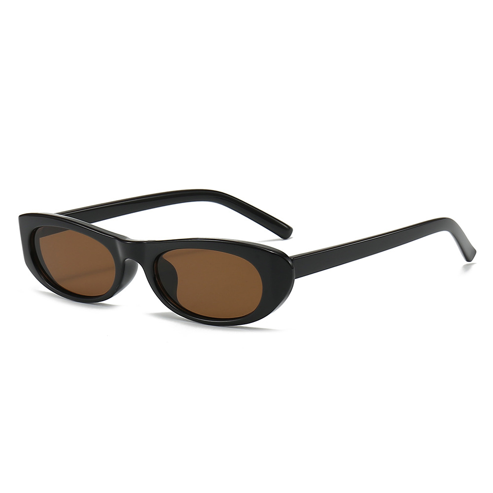 New oval with personalized small frame, fashionable and versatile macaron color light plate sunglasses_voghion.com