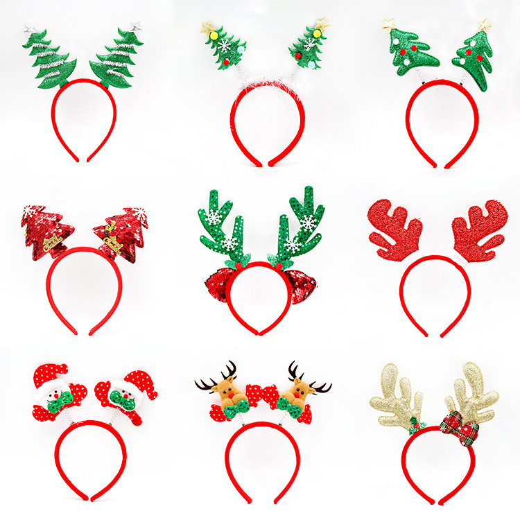 Navidad decoraciones de cabello de cuerno de ciervo cabeza de muñeco de nieve buckles decoraciones de fiesta de Navidad para adultos niños toques