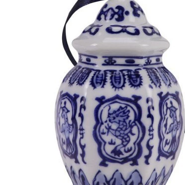 Фарфоровые украшения Jingdezhen рождественская ярмарка украшение ёлки украшение автомобиля голубая и белая фарфор украшения керамическая молодая генеральная банка ветровой колокол