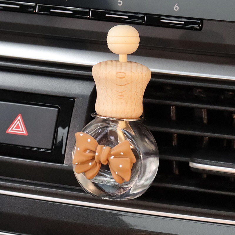 Fragancia de coche, líquido volátil, botella vacía, aceite esencial de aromaterapia autoinstalado, aire acondicionado, salida de aire, té blanco, fragancia ligera, dibujos animados duraderos, lindo