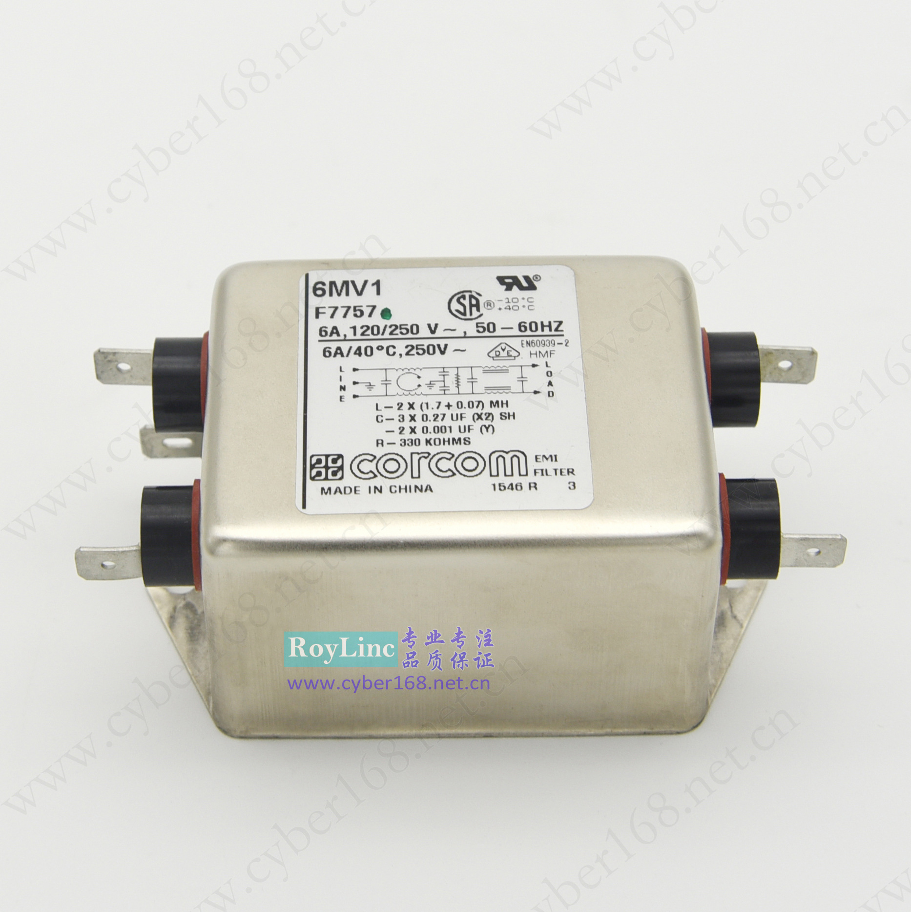 6MV1/MV系列 F7757 6609056-2 6A医疗设备LED模拟屏Corcom滤波器