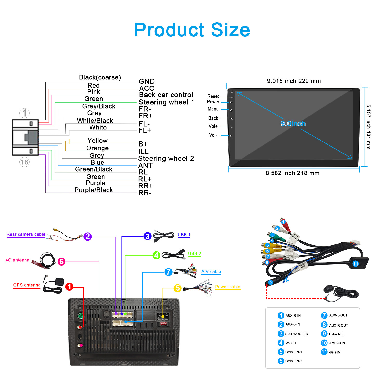 Car Navigation CarPlay 9-inch Screen Android Universal Smart Display