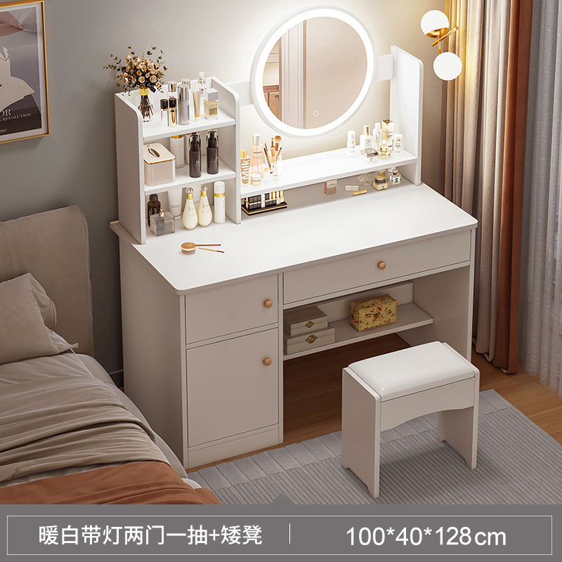 Tocador Dormitorio Armario de maquillaje simple moderno Dormitorio principal Espejo de maquillaje Tocador Apartamento pequeño Mesa de maquillaje pequeña de celebridades de Internet