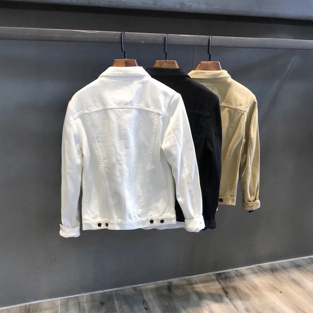 Primavera y otoño casual Chaqueta corta de mezclilla chaqueta de los Hombres estilo coreano moda casual herramientas chaqueta de mezclilla de los hombres