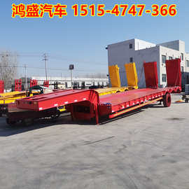 金东区12.99米液压爬梯拖车图片 三桥电动升降爬梯半挂车价格