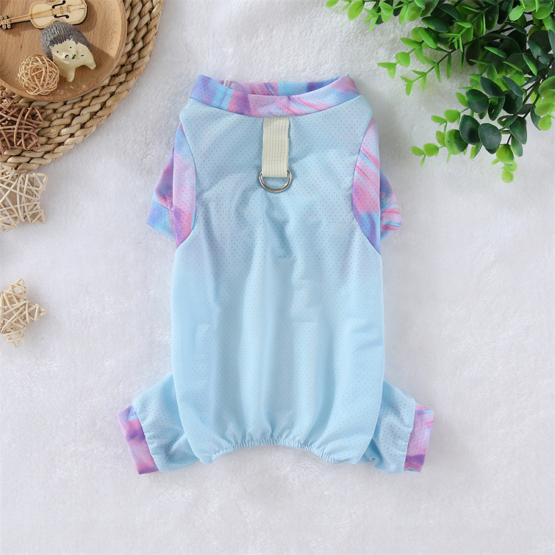 Pet Dog Clothes Spring and Summer Ice Silk Cool Four-Legged Clothes Mesh Bichon Teddy Cat Cool Clothes Sun Protection Clothes Pet Dog Clothes Spring and Summer Ice Silk Cool Four-Legged Clothes Mesh Bichon Teddy Cat Cool Clothes Sun Protection Clothes
