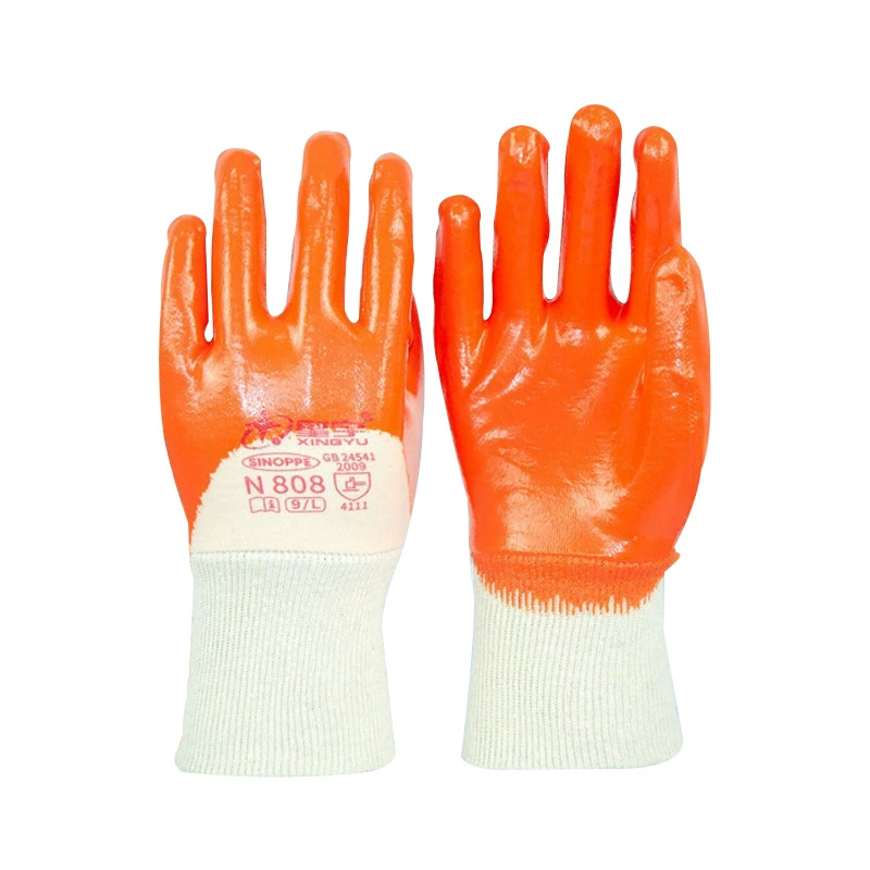 Xingyu N808 трикотажная хлопчатобумажная ткань нитриловая полупропитанная перчатка