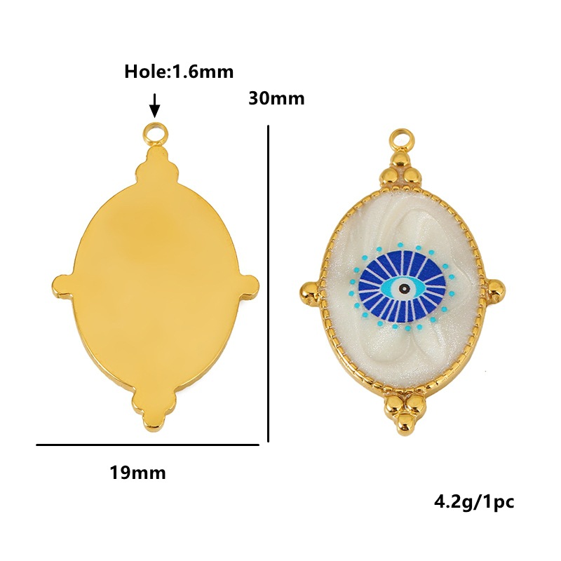 3 PCS/Package Quantity 3 PCS/Package 18*20.5mm 304 Stainless Steel Devil's Eye Heart Shape Polished Pendant DIY Ornament Accessories