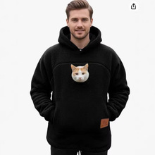 2026新款欧美摇粒绒人宠合一男女同款潮人连帽宽松休闲保暖卫衣