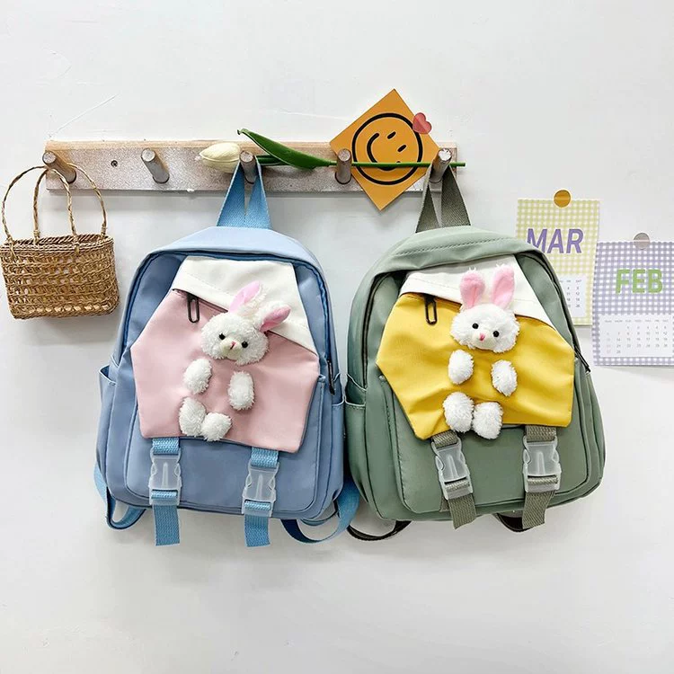 Children's backpack, cute nylon rabbit, small school bag, 2023 collection, Korean style