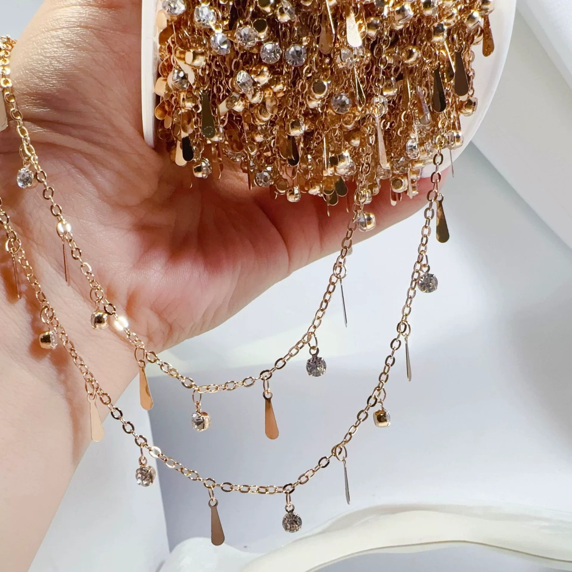 Chain drop-shaped handmade, hair accessory, DIY