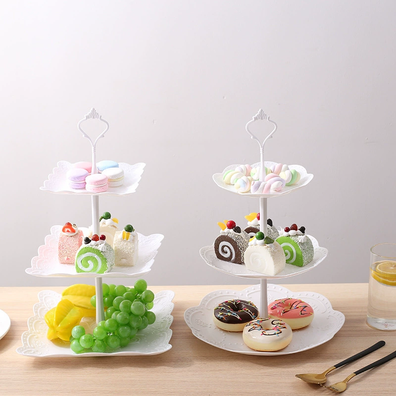 European -style three -layer fruit plate living room multi -layer cake shelf dry fruit plate afternoon tea subtitaic set dessert dessert ornaments