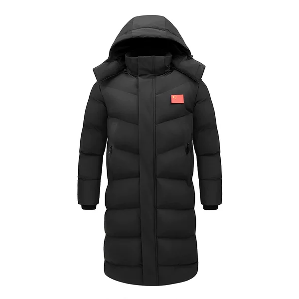 National team sports jacket, fleece-lined cotton coat, winter training team uniform, long-sleeved, thickened, knee-length winter training cotton jacket