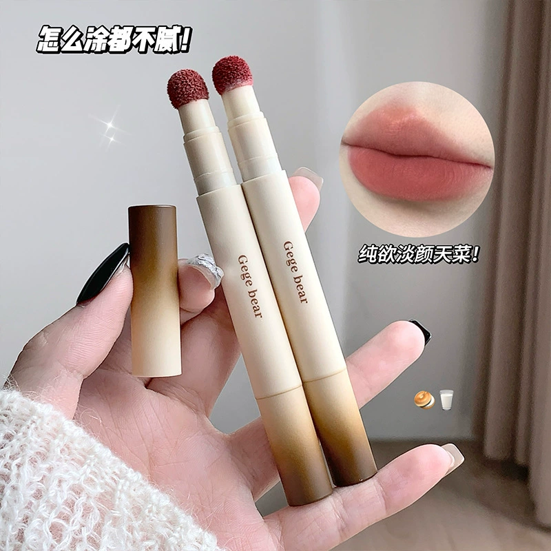 Gogo Bear Velvet Mist Lip Powder Cream Velvet Matte Pseudo-No-Makeup Отбеливающий макияж Красочная матовая матовая долговечная помада