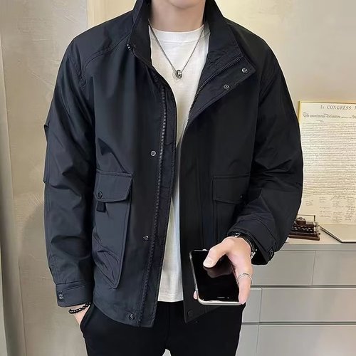 Men's Spring and Autumn Outerwear, Trendy Brand Fashion Stylish Top, High-end Workwear Jacket Clothing