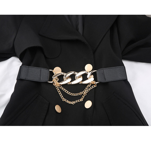 Elastic waistband, elastic chain girdle, fashionable and versatile dress, suit jacket, coat, trendy waist