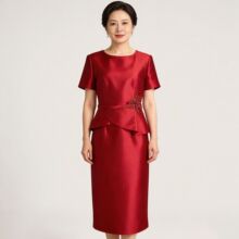 古韵新中式喜妈妈喜婆婆晚礼服婚庆晚宴气质钉珠旗袍优雅连衣裙