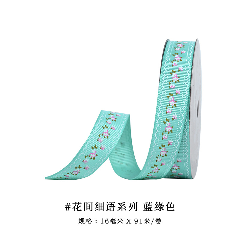 Cinta acanalada al por mayor de Yao Ming con estampado, accesorios para el cabello, decoraciones para lazos, materiales DIY, cinta floral hecha a mano