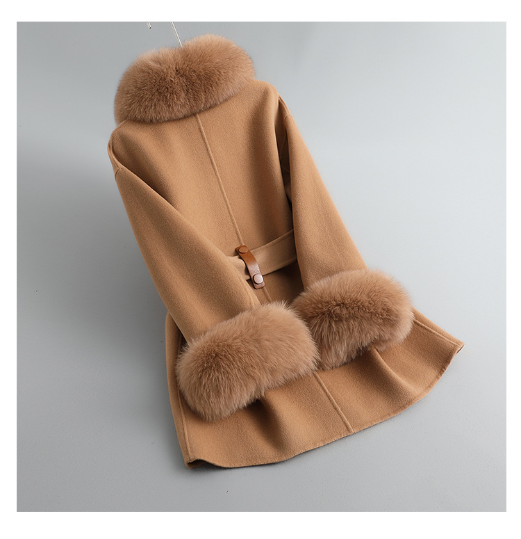 Women's Clothing Autumn And Winter New Style Fox Fur Collar Gao Rui Double Faced Cashmere Coat Women's Medium And Long Wool Double Faced Wool Coat_voghion.com