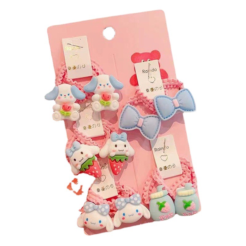 Banda de goma de oso fresa para niños Cuerda de lazo de pelo de encaje de estilo coreano Cuerda de pelo de bebé de alta elasticidad Banda de pelo para niñas Accesorios para el cabello al por mayor