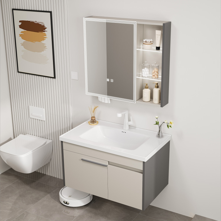 gabinete de lavabo de cerámica combinado gabinete de baño de acero inoxidable gabinete de lavabo tipo hogar pequeño gabinete lavabo gabinete todo en una bañera