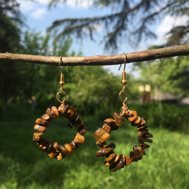 Fashion Round Crystal Beaded Drop Earrings 1 Pair