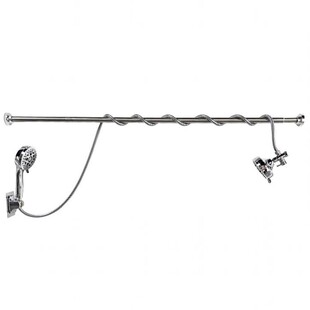 Amazon Cross-border Couple High Pressure Double Shower Head Combination Adjustable Height Shower Rod American Undercover Shower