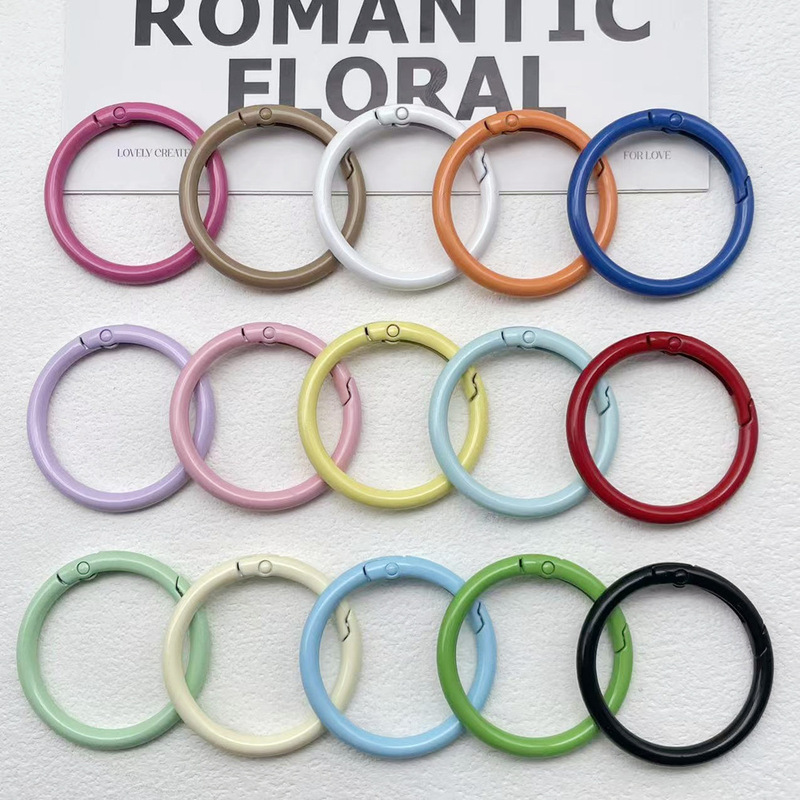 In-Stock Alloy Painted 40mm Spring Clasp DIY Handmade Jewelry Accessories Keychain Bag Pendant Decoration Wholesale