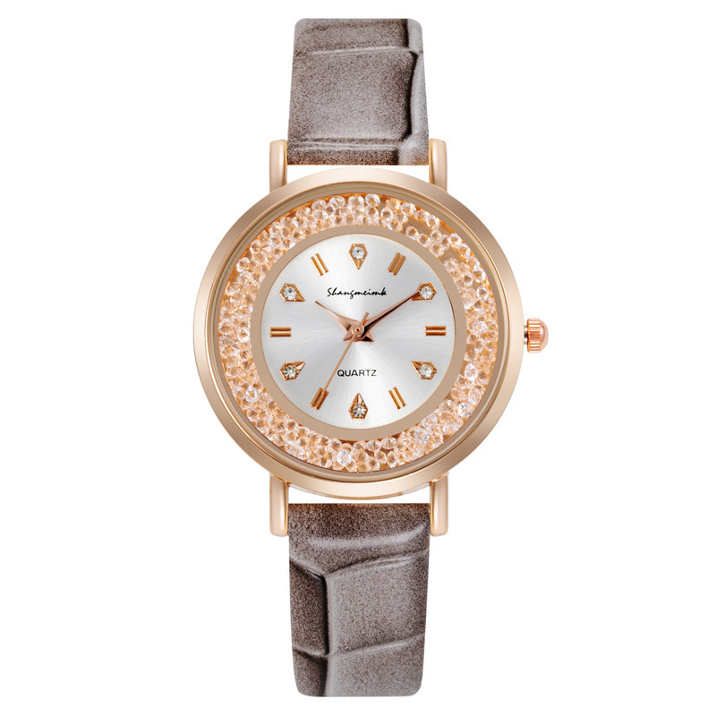 Comercio exterior reloj de moda señoras estudiantes versión coreana de diamantes Moda moda casual cuarzo mujer Mesa vibrato rojo