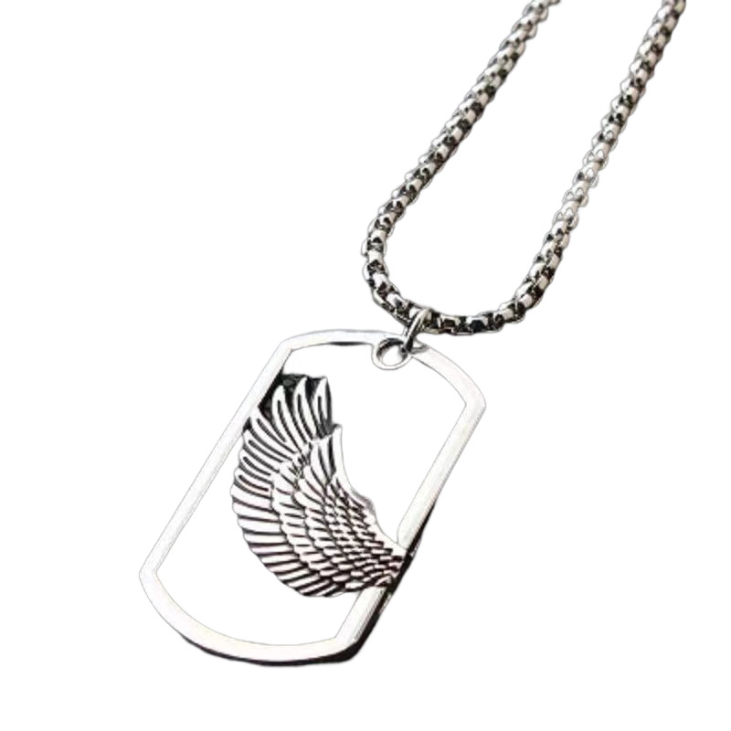 New Wind Titanium Steel Hip Hop Wings Pendant Sweater Chain Accessories Instagram Men's and Women's Minimalist Military_voghion.com