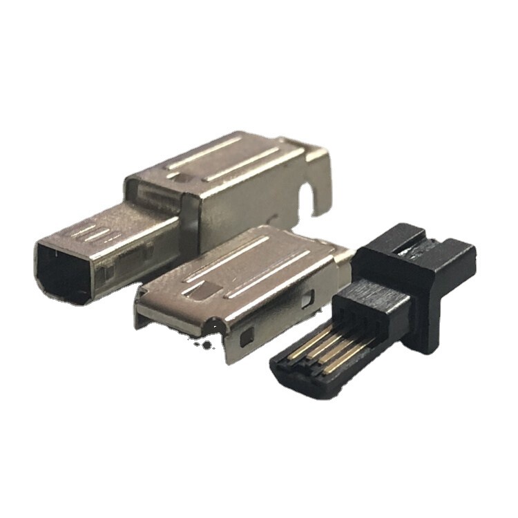 Factory wholesale mini 4pin three piece digital terminal MINI USB B type plug three piece connector