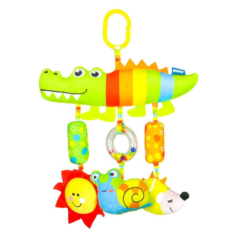 Nuevo aipinqi bebé coche colgando juguetes arco iris de dibujos animados animal Caterpillar carillones bebé edredón cama coche colgando