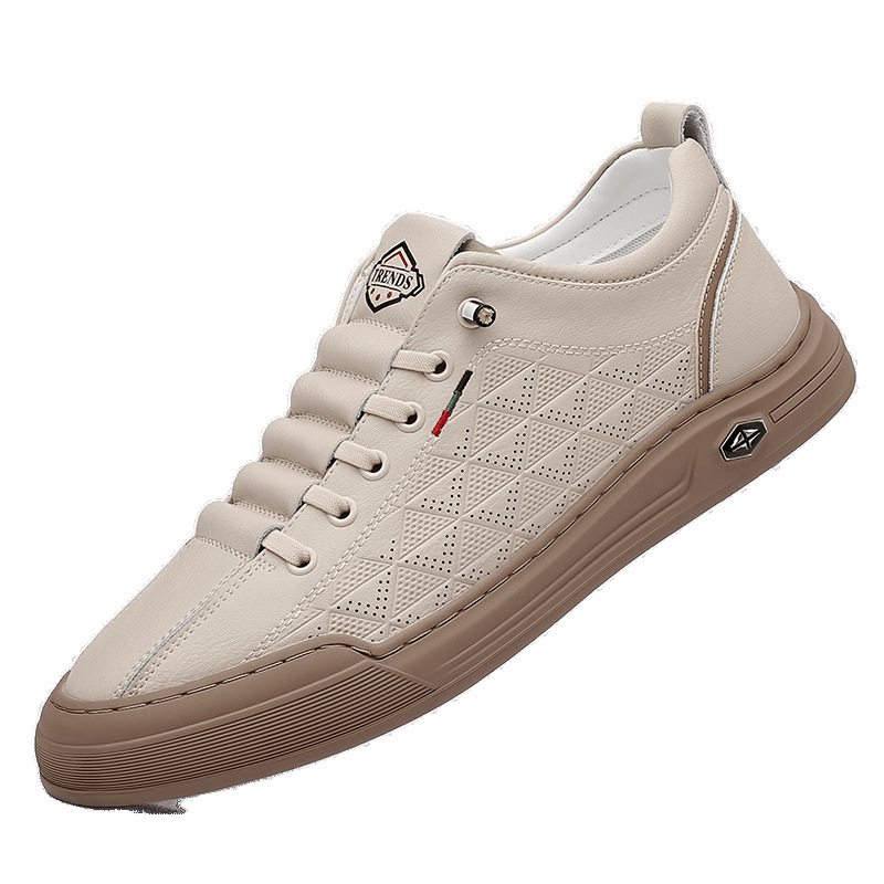 Zapatillas de deporte piel de vaca de verano para hombre, versión coreana de todo fósforo, tendencia transpirable, zapatos de hombre sin cordones, zapatos casuales de hombre deportivo al por mayor
