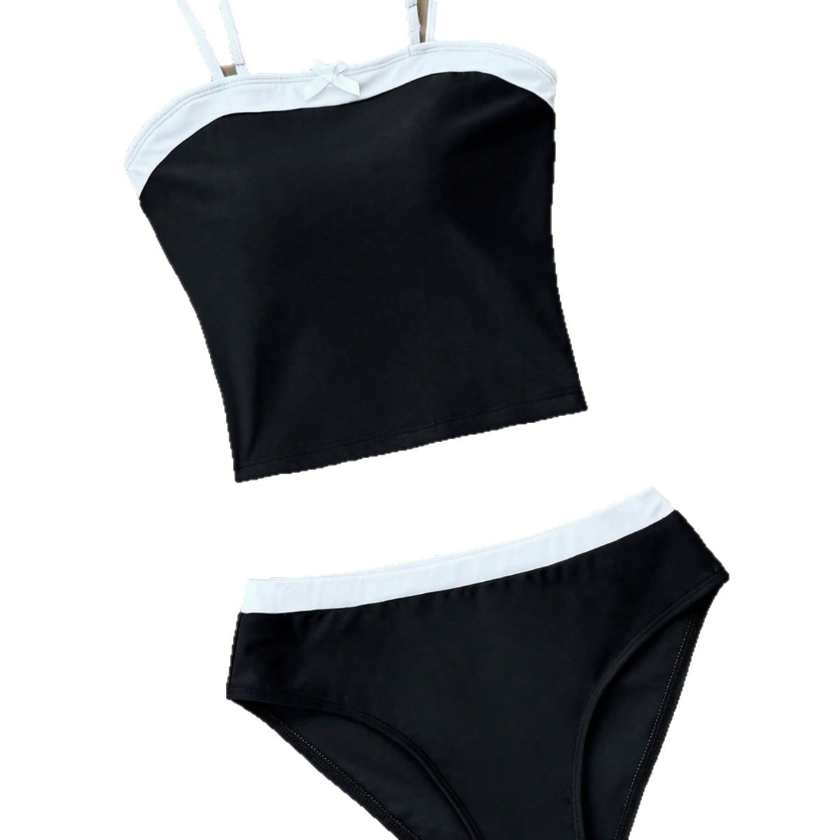 Children's Slim Fit Tank Top Non-Slip Style Versatile Summer Outerwear Backless Swimsuit Set For Toddler Girls (3-7Y)_voghion.com