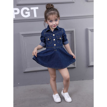 Y 62134 Girls' denim princess dress Ůͯţ�й���ȹ�羳��