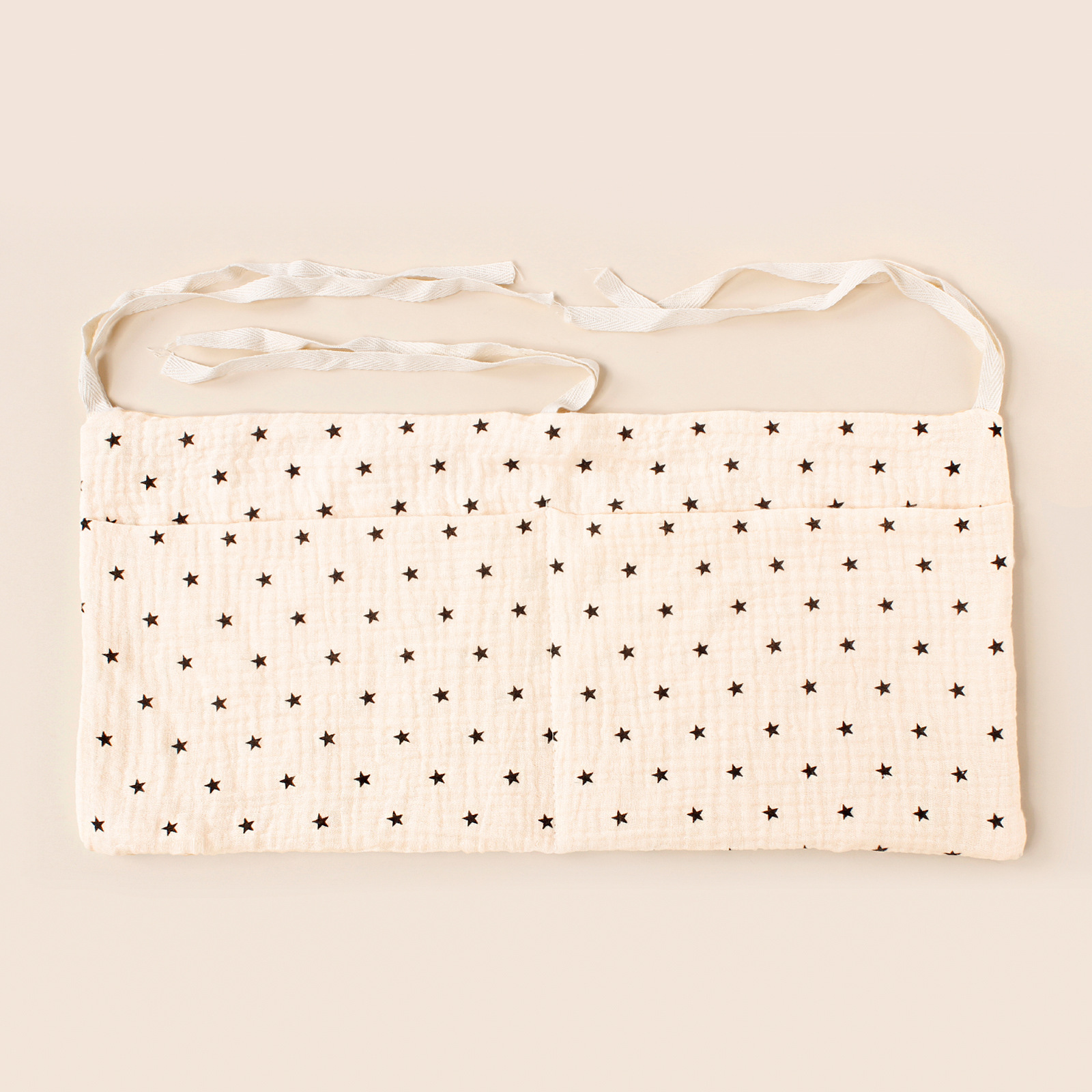 Europeo y americano de doble capa de algodón puro bebé bolsa de almacenamiento de cabecera doble bolsillo cochecito bolsa colgante impreso biberón bolsa colgante