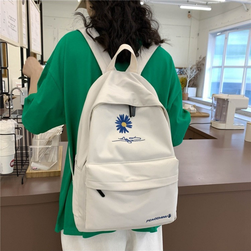 Cross-Border Student Schoolbag Oxford Cloth Korean Version Small Daisy Backpack Versatile Large Capacity Korean Travel Backpack