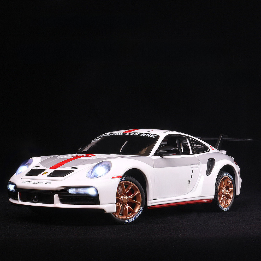 盒裝 建元保時捷911MATINI GT3仿真1:24合金車模跑車汽車模型直播