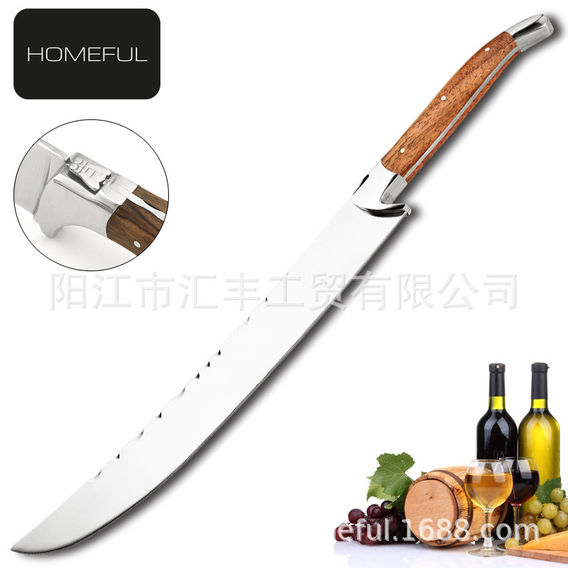 Factory price supply Rosewood wooden handle double steel head champagne knife household restaurant kitchen knife champagne bottle opener