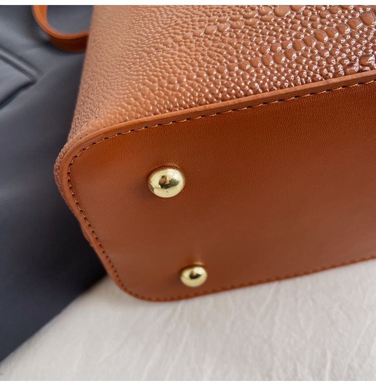 Handbag Women's New Western Style Shoulder Bag Large Capacity Commuter Crossbody Bag PU Leather Crocodile Pattern Bag Women's bag_voghion.com