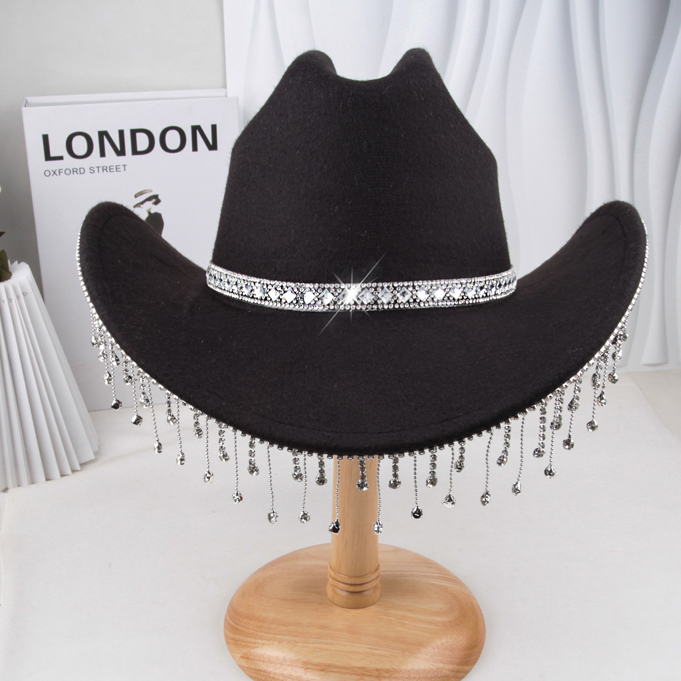 Sombrero de vaquero de fieltro – para bodas/fiestas temáticas, estilo western