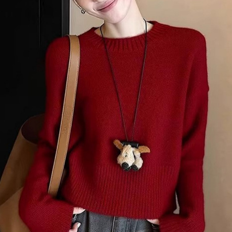 Christmas and New Year Red Pullover Sweater for Women, 2025 Winter New Style, Very Beautiful Knitted Top Christmas and New Year Red Pullover Sweater for Women, 2025 Winter New Style, Very Beautiful Knitted Top