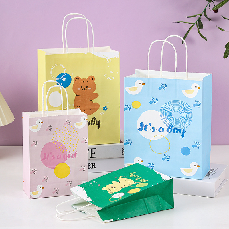 可爱卡通礼物袋节日男女宝宝礼品手提袋幼儿园小号儿童伴手礼纸袋