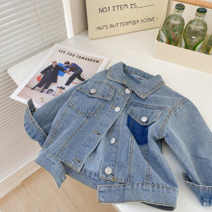 Girls' Spring Denim Jacket 2025 New Stylish Children's Long-Sleeve Jacket Korean Version for Baby Girls Spring and Autumn Top