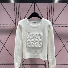 2025新款LW圆领针织字母针织衫时尚毛衣百搭长袖慵懒宽松上衣