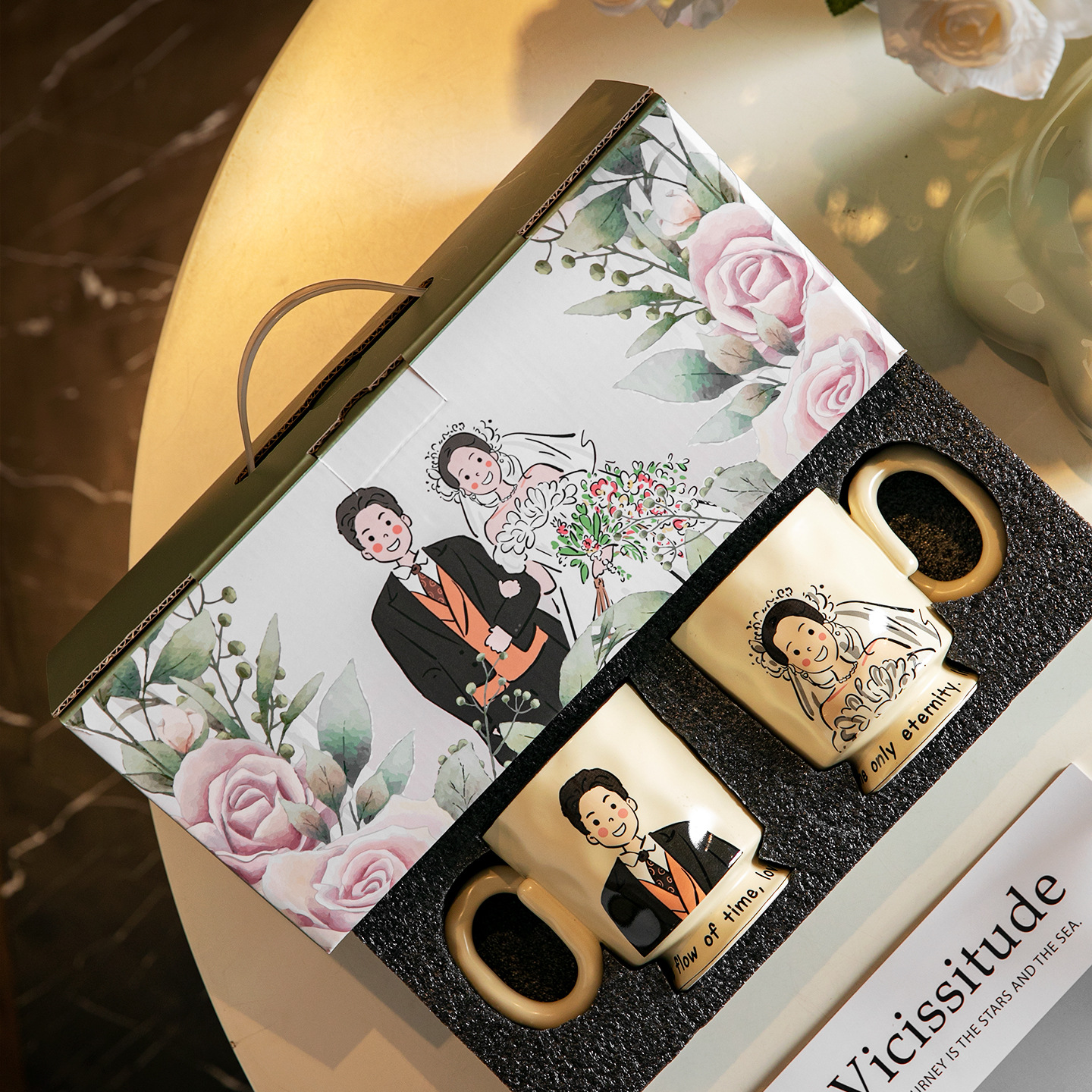 Shangn cerámica copas cubiertos matrimonio compromiso regalo de boda para la novia amigos novios conjuntos de platos prácticos