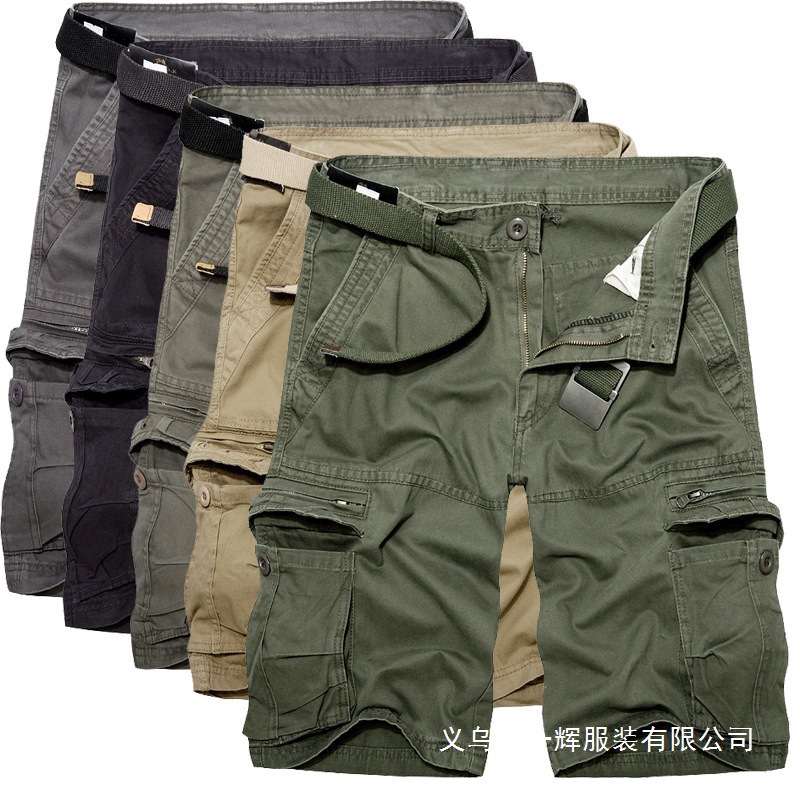 2023 Amazon Plus Size Five-Point Cargo Shorts Men's Multi-Pocket Mid-Length Cargo Pants Wholesale
