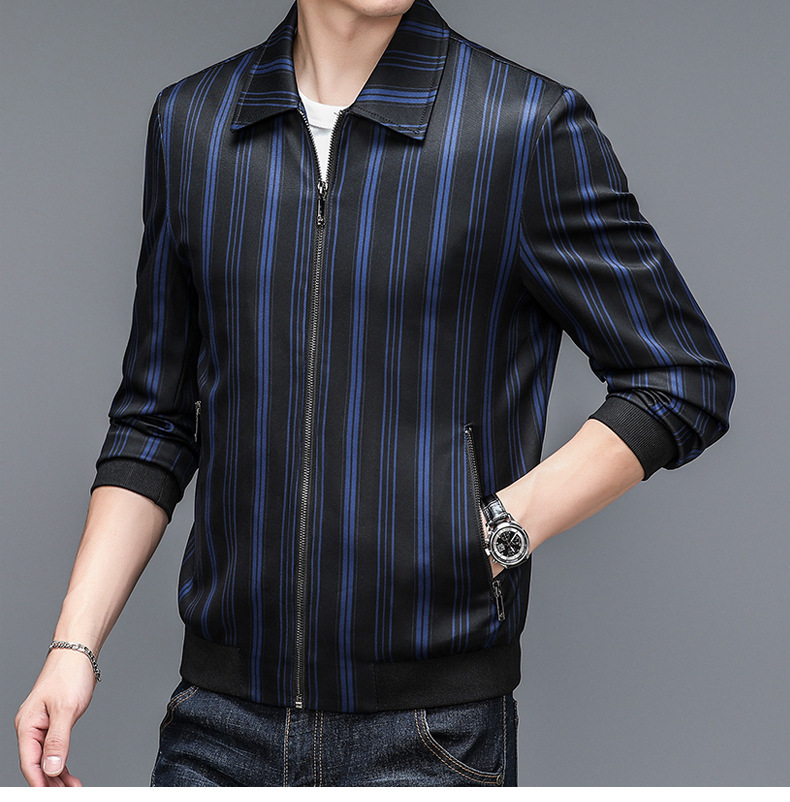 Men's Casual Lightweight Baseball Bomber Jacket With Lapel Collar_voghion.com